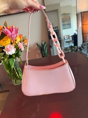 WOW couture Pink Chain-Link Shoulder Bag